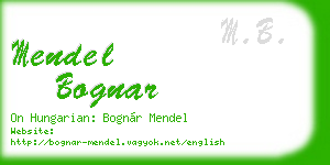 mendel bognar business card