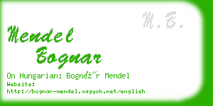 mendel bognar business card
